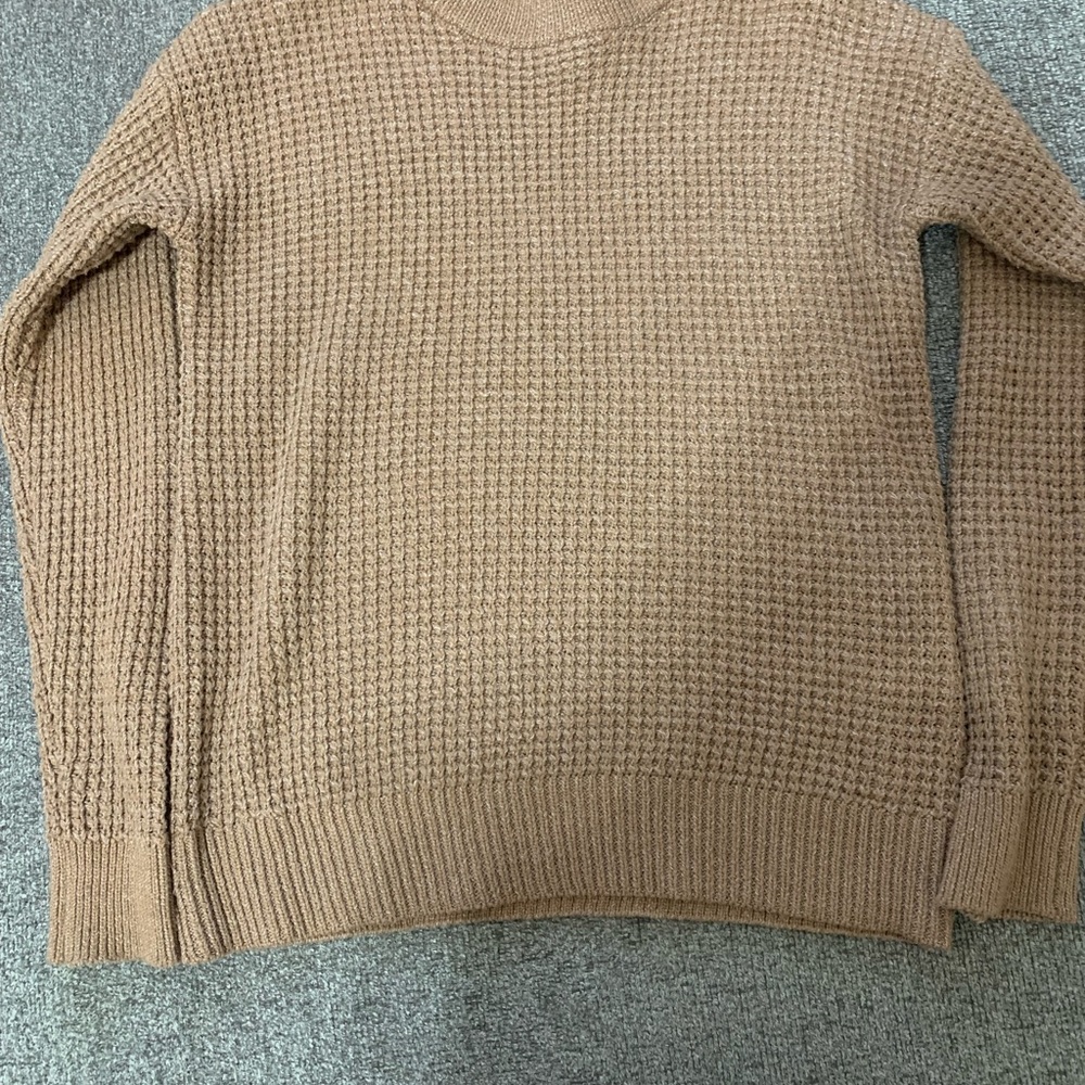 Time and Tru Tan Crewneck Pullover Sweater
